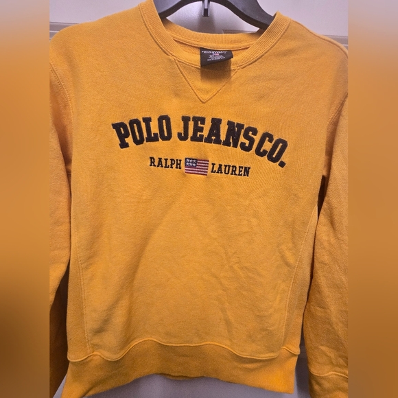 Vintage Polo Ralph Lauren Yellow Sweatshirt Women Small - Picture 4 of 5